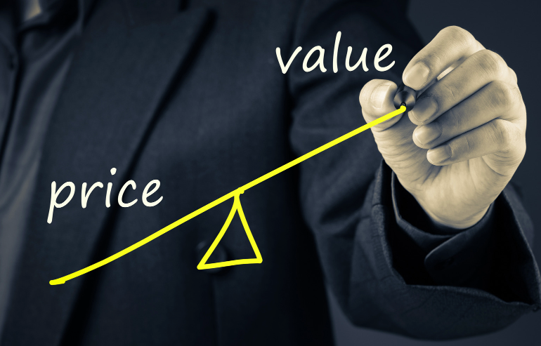 Price vs. Value on Scale